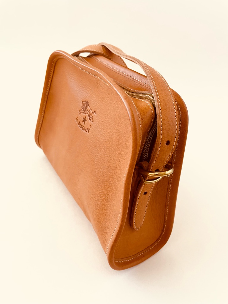 Il Bisonte Italian Leather Crossbody Bag In Caramel Tan Color — image 2 of 8